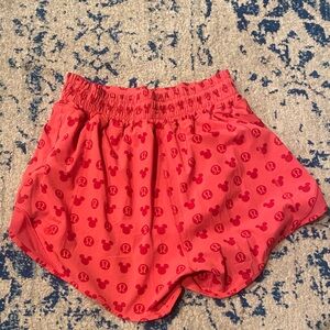 lululemon athletica Red Mickey Mouse Athletic Shorts